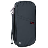 Vinsani Deluxe RFID Passport Holder with Card Slots & Zip Pocket – Travel Document Organiser, Dark Grey