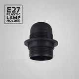 LEDSON Click-In E27 Lamp Holder with Removable Lampshade Collar – Pendant Light Socket, Black