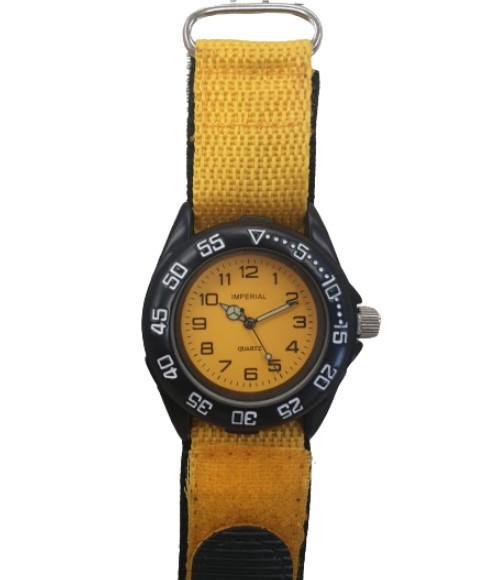 Imperial Kids Watch with Big Yellow Dial and Velcro Strap – Easy Fasten Children's Analogue Watch IMP430Y