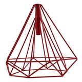 LEDSONE Retro Red Geometric Wire Cage Pendant Light Shade – Easy Fit Metal Ceiling Lighting, No Wiring