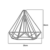 LEDSONE Retro Red Geometric Wire Cage Pendant Light Shade – Easy Fit Metal Ceiling Lighting, No Wiring