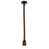 LEDSONE 1m Hemp Rope Ceiling Pendant Light with E27 Metal Base – Single Head Country Vintage Lamp