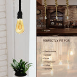 LEDSONE 1m Hemp Rope Ceiling Pendant Light with E27 Metal Base – Single Head Country Vintage Lamp
