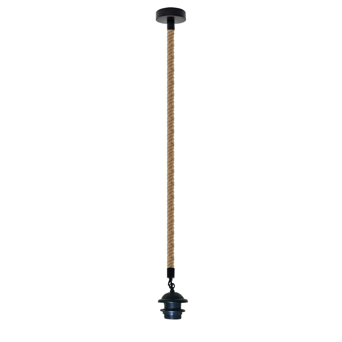 LEDSONE Vintage Pendant Light Fitting with E27 Lamp Holder & 95cm Hemp Cable – Dimmable Ceiling Hanging Light