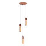 LEDSONE 3-Head Round Base Pendant Light with Rose Gold Wire Cages – Kitchen Island & Dining Room