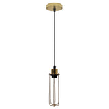 Single E27 Wire Cage Ceiling Pendant Light – Industrial Vintage Hanging Lamp, 95cm Adjustable Cord