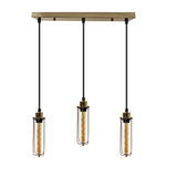 LEDSONE 3-Head Rectangular Pendant Light with Wire Cages, E27 – Industrial Vintage Hanging Lamp for Kitchen Islands