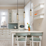 LEDSONE 3-Head Rectangular Pendant Light with Wire Cages, E27 – Industrial Vintage Hanging Lamp for Kitchen Islands