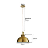 LEDSONE 2 Pack Vintage Industrial Yellow Brass Ceiling Pendant Lights with Metal Shades – Dimmer Compatible