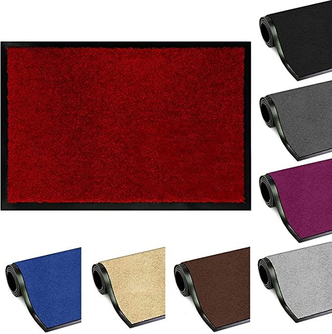 Arran Dirt-Trapping Barrier Mat, 120 x 180cm – Non-Slip Entrance Mat, Red