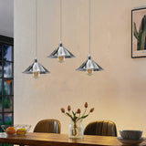 LEDSONE 3-Head Industrial Vintage Pendant Light with 22cm Metal Cone Shades – Rectangular Base