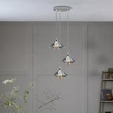 LEDSONE 3 Head Round Base Industrial Cone Pendant Light – Hanging Lamp for Kitchen Island & Dining Room