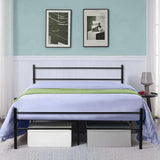 Black double metal bed frame