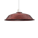 LEDSONE 3 Pack Retro Vintage Metal Lampshades, 36cm with Reducer Plate, E27/B22 Easy Fit – Rustic Red
