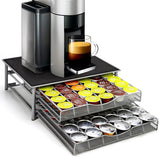 Vinsani Coffee Pod Double Drawer with Sliding Storage – Holds 72 Dolce Gusto Capsules, Kitchen Organiser