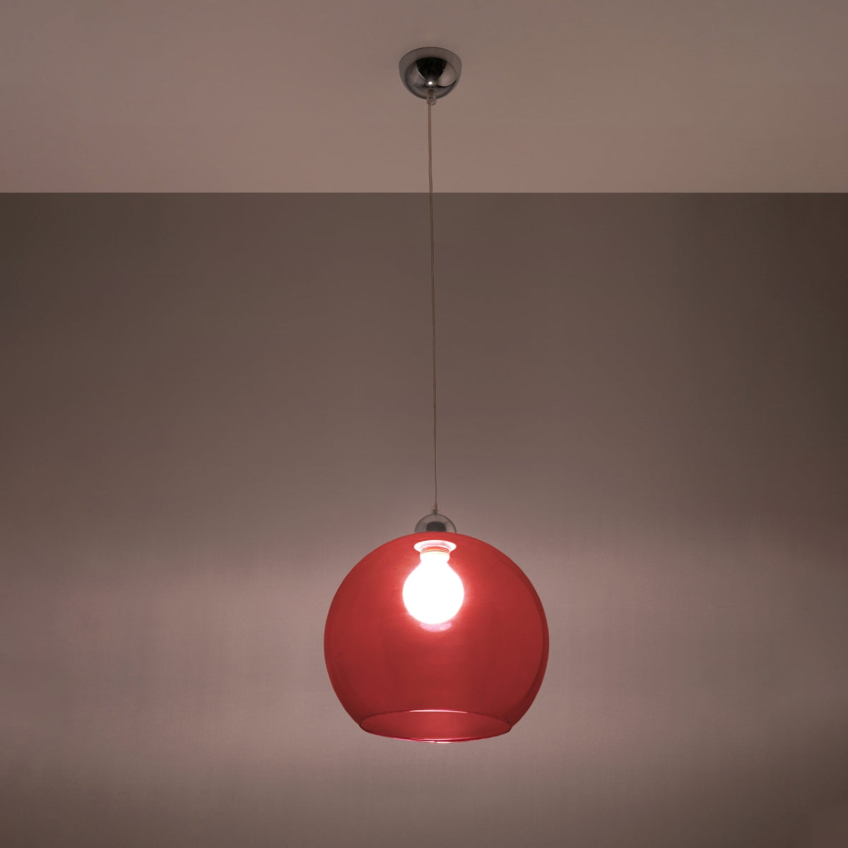 Ball Glass & Steel Pendant Light, E27