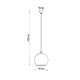 Ball Glass & Steel Pendant Light, E27