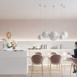 Sollux Lighting Ugo Pendant Lamp with Glass Shade and E27 Fitting – Minimalist Ceiling Light, White & Chrome