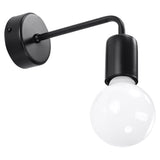Sollux Lighting Duomo Steel Wall Lamp with E27 Fitting – Loft Design Wall Light, Black