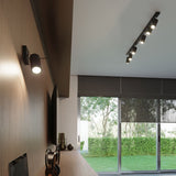 Sollux Lighting Ring Steel Ceiling Lamp with 4 x GU10 Fittings – Modern Design Ceiling Light, Black