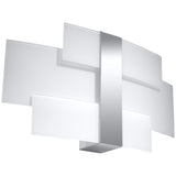 Sollux Lighting Celia Wall Lamp with Glass and 2 x G9 Fittings – Modern Wall Light, Chrome & White
