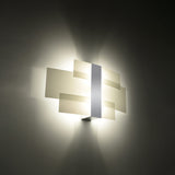 Sollux Lighting Celia Wall Lamp with Glass and 2 x G9 Fittings – Modern Wall Light, Chrome & White