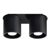 Sollux Lighting Orbis Aluminium Ceiling Lamp with 2 x GU10 Fittings – Modern Design Ceiling Light, Black