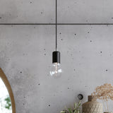 Sollux Lighting Edison Loft Chandelier in Black Fabric and Steel – 5 x E27 Ceiling Light