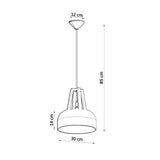 Sollux Lighting Casco Steel and Wood Pendant Lamp with E27 Fitting – Ceiling Light, White & Natural Wood