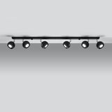 Sollux Oculare Ceiling Light with GU10 Bulb Fitting – Modern Steel Lamp, Black