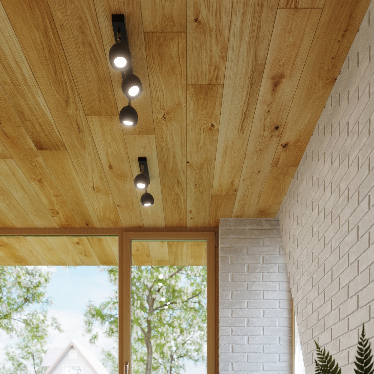 Sollux Oculare Ceiling Light with GU10 Bulb Fitting – Modern Steel Lamp, Black