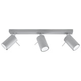 Sollux Ring Ceiling Light with GU10 Bulb Fitting – Modern Steel Lamp, Grey