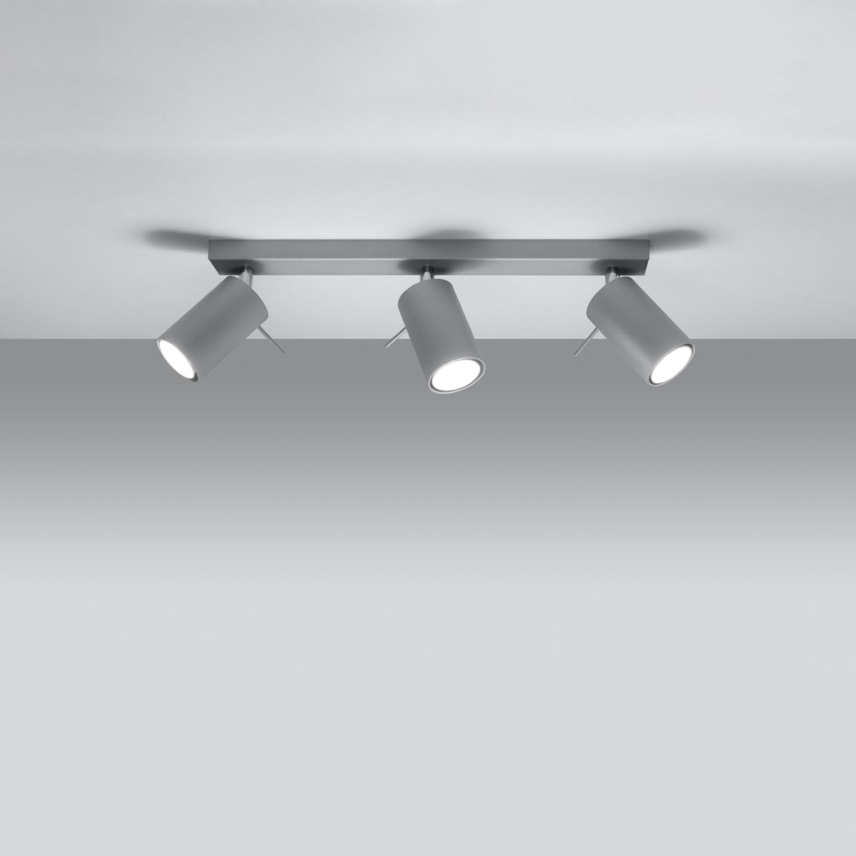 Sollux Ring Ceiling Light with GU10 Bulb Fitting – Modern Steel Lamp, Grey