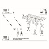 Sollux Ring Ceiling Light with GU10 Bulb Fitting – Modern Steel Lamp, Grey