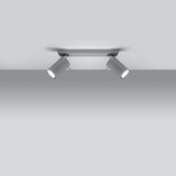 Sollux Ring Ceiling Light with GU10 Bulb Fitting – Modern Steel Lamp, Grey