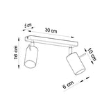 Sollux Ring Ceiling Light with GU10 Bulb Fitting – Modern Steel Lamp, Grey
