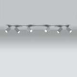 Sollux Merida Modern Ceiling Light with 6 GU10 Spotlights – Steel Ceiling Lamp for Living Room, White