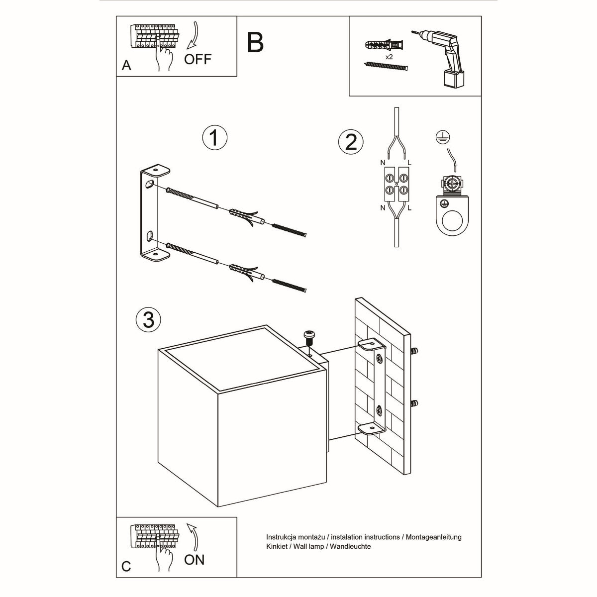 Sollux Quad Wall Light with G9 Bulb Fitting – Modern Aluminium Lamp, Anthracite