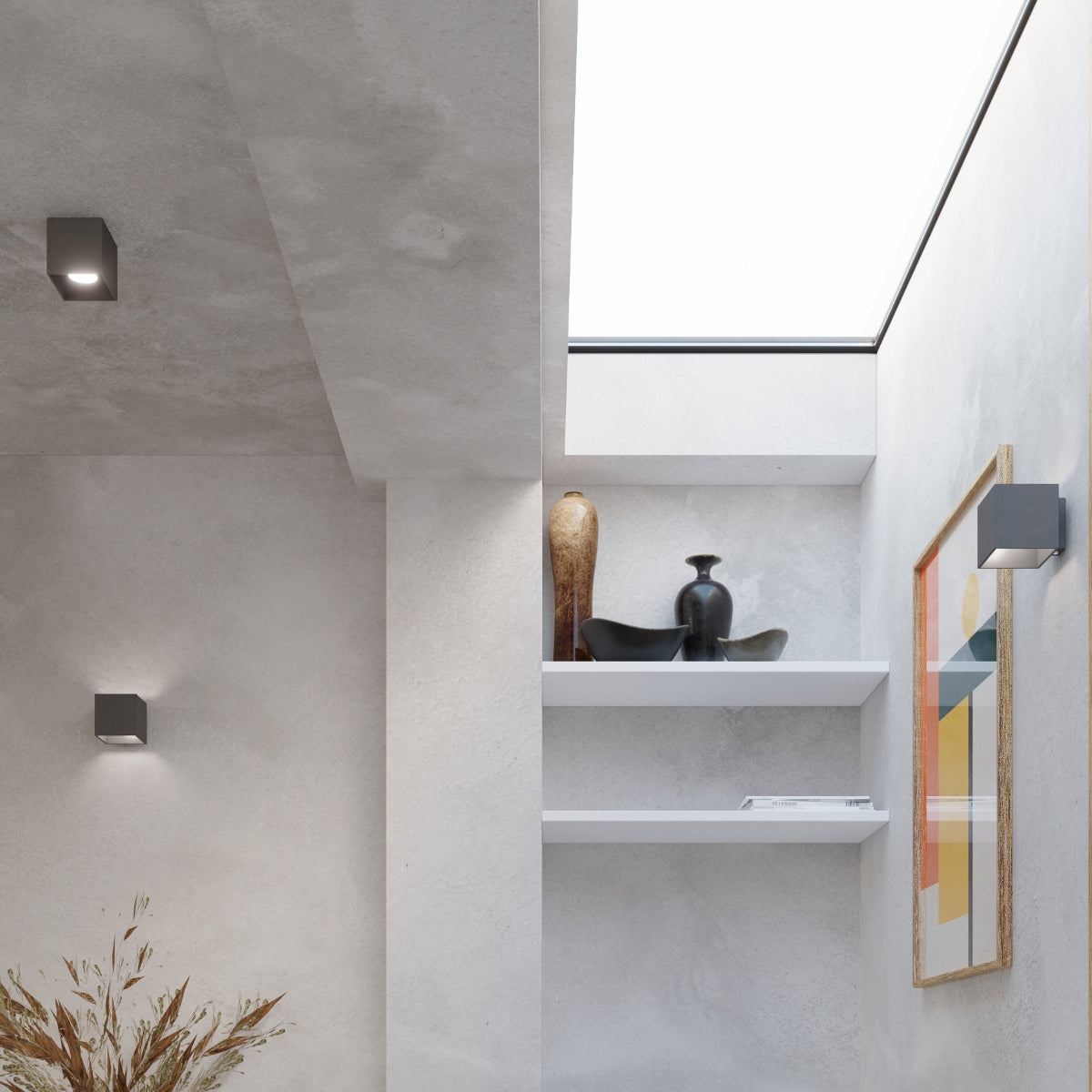Sollux Quad Wall Light with G9 Bulb Fitting – Modern Aluminium Lamp, Anthracite