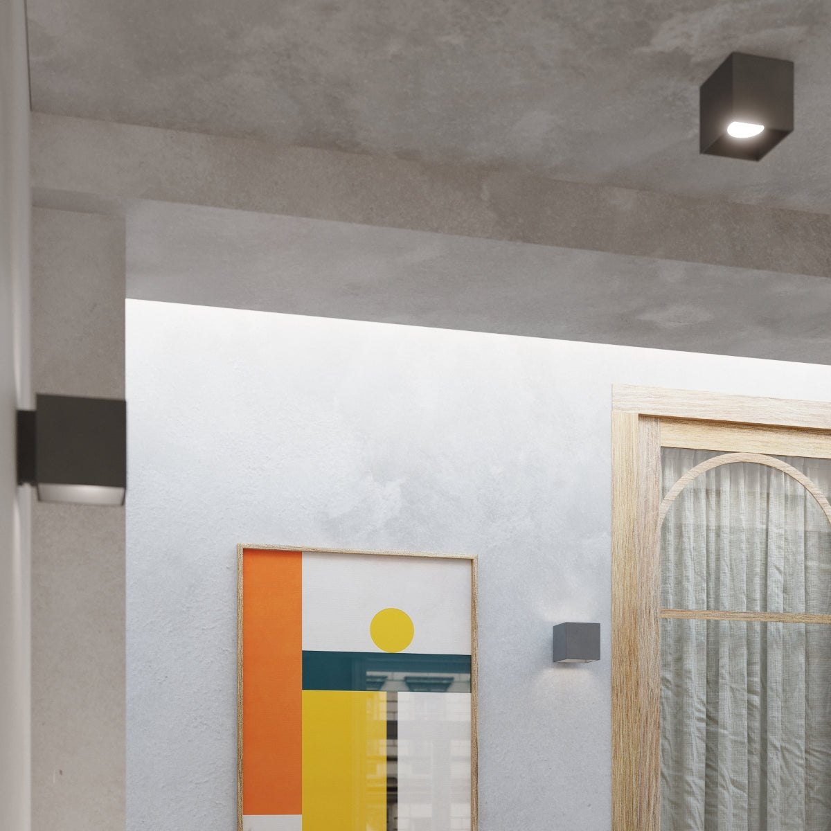 Sollux Quad Wall Light with G9 Bulb Fitting – Modern Aluminium Lamp, Anthracite