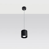 Sollux Orbis Pendant Light with GU10 Bulb Fitting – Modern Aluminium Lamp, Black