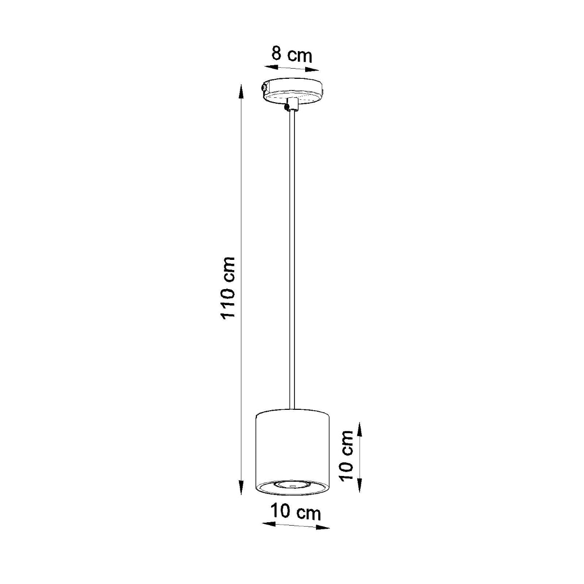 Sollux Orbis Pendant Light with GU10 Bulb Fitting – Modern Aluminium Lamp, Black