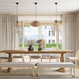 Sollux Elza Pendant Light with E27 Bulb Fitting – Scandinavian Wood Lamp, Natural Wood