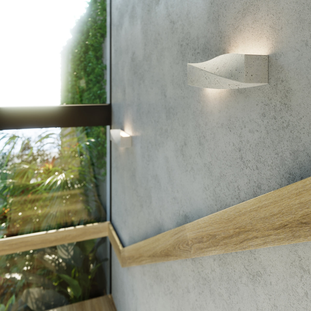 Sollux Sigma Modern Concrete Wall Light with 2 E27 Bulb Fittings – Grey Wall Lamp