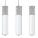 Sollux Borgio Modern Pendant Light with 3 GU10 Lights – Steel and Concrete Ceiling Lamp, White and Grey
