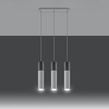 Sollux Borgio Modern Pendant Light with 3 GU10 Lights – Steel and Concrete Ceiling Lamp, White and Grey