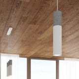 Sollux Borgio Modern Pendant Light with 3 GU10 Lights – Steel and Concrete Ceiling Lamp, White and Grey