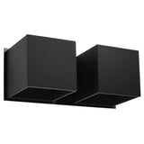 Sollux Quad Modern Aluminium Wall Light with 2 G9 Bulb Fittings – Black Wall Lamp