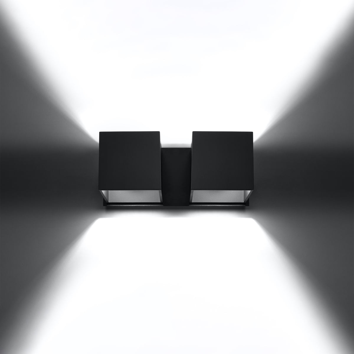 Sollux Quad Modern Aluminium Wall Light with 2 G9 Bulb Fittings – Black Wall Lamp
