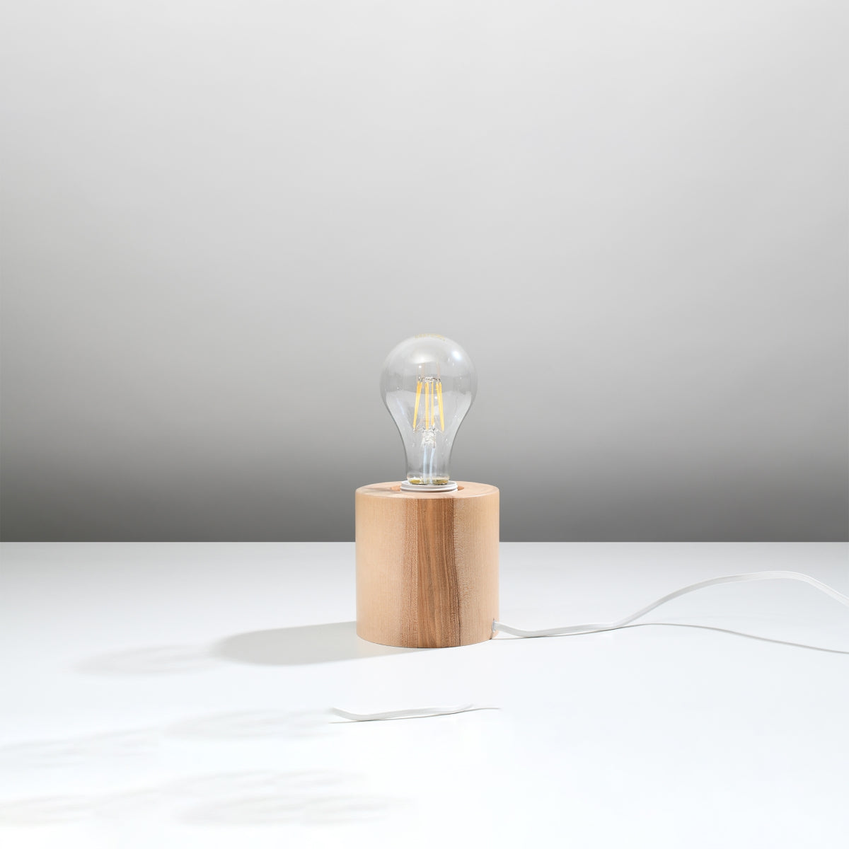 Sollux Salgado Scandinavian Desk Lamp with E27 Fitting – Natural Wood Table Lamp
